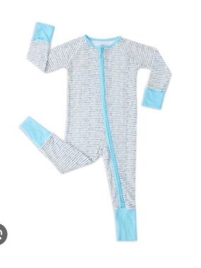 EUC Little Sleepies Blue Polka Dots Zippy